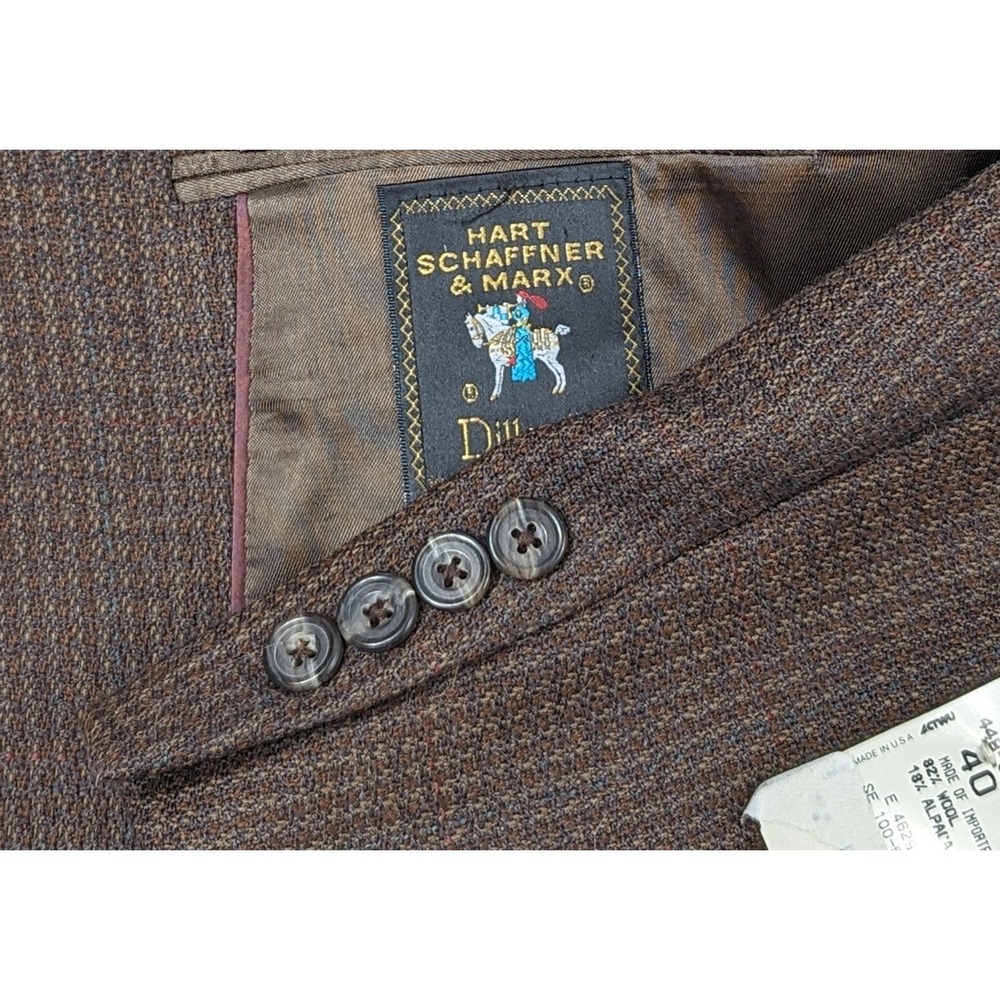 New With Tags Hart Schaffner Marx Sport Coat Mens 40R Blazer Alpaca Wool Jacket